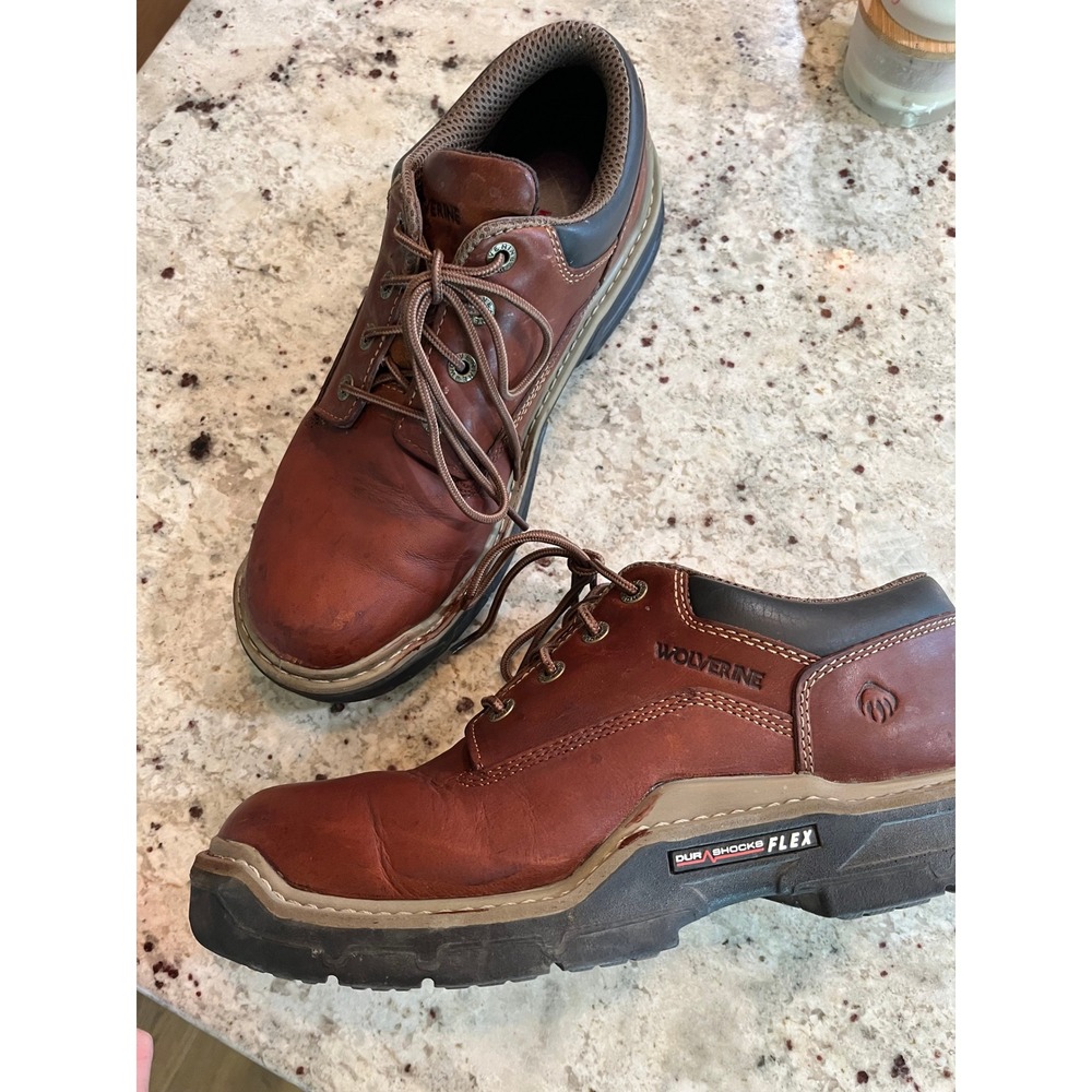 Wolverine DuraShocks Flex Mens 11.5 EW Brown Leather Work Shoes W210115